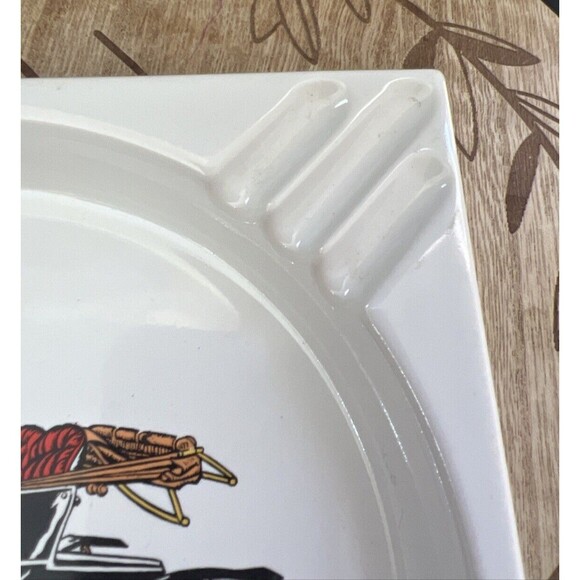 Vtg Hyalyn Ford Model "N" 1906 Large Porcelain Cigarette Cigar Ashtray 7" x 7" - Picture 8 of 11